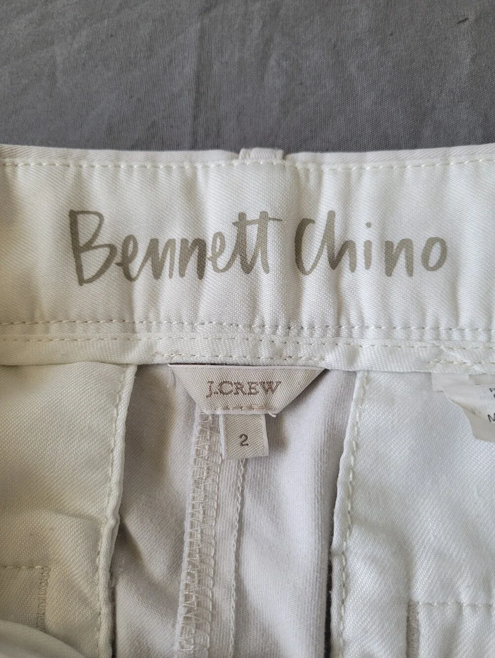 J.Crew Bennett Chino Ivory Cream Slim Straight Leg Pants Women's Size 2